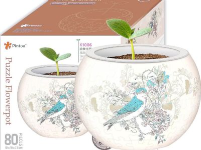 3D Flowerpot Birds and Flowers