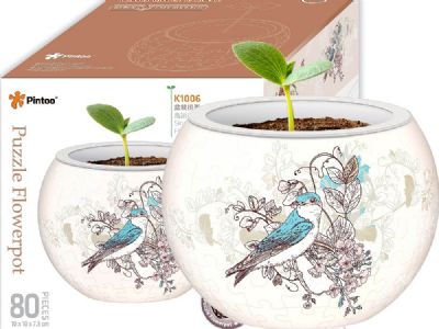 3D Flower Pot Birds and Flowers