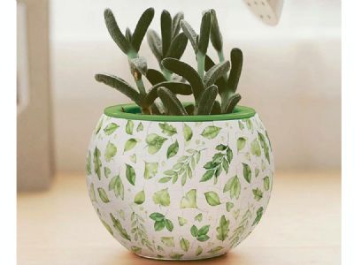 3D Flowerpot Elegant Green