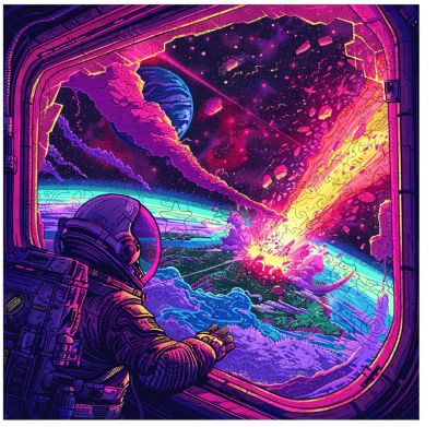 Trippy Puzzles Cosmic Collision 300 pce Wood