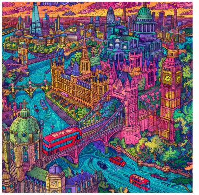 Trippy Puzzles London Lights 300 pce Wood