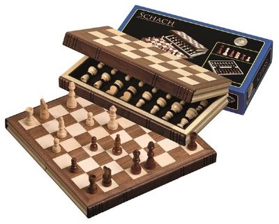 Philos Chess Folding Wood Book Style
