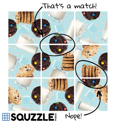 Squzzle Puzzle Cookies and Milk