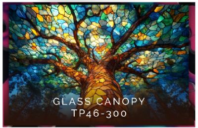 Stained Glass Series Glass Canopy 300 pce Wood