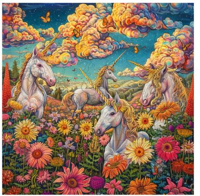 Trippy Puzzles Unicorn Utopia 300 pce Wood